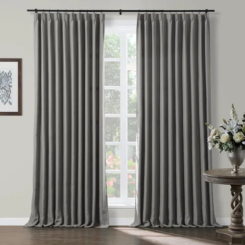Miniatura 10 de TWOPAGES Cortinas plisadas opacas de 63 pulgadas de largo para ventanas pequeñas, cortinas opacas con aislamiento térmico para oscurecer