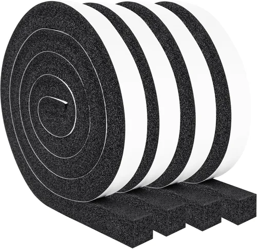 Miniatura 8 de Yotache Cinta de Sellado de Espuma Autoadhesiva de Celda Abierta de 1/2 pulgadas x 1/4 pulgadas, Burlete para Aislamiento de Puertas, Insonorizante