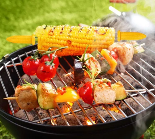 Miniatura 4 de 10 soportes para maíz – Brochetas de maíz en la mazorca, brochetas de acero inoxidable, brochetas de punta de maíz, herramienta de cocina