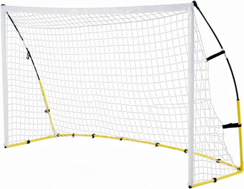 Miniatura 9 de Portería de fútbol de 8 x 5 pies para patio trasero, portería de fútbol portátil con bolsa de transporte, estacas en forma de U y cuerdas elásticas