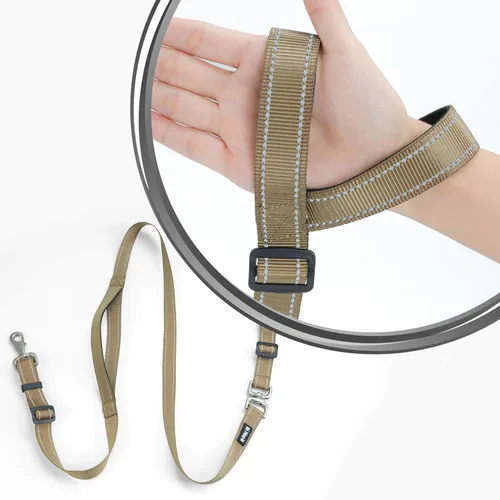 Miniatura 8 de Correa antideslizante para perro, correa y collar de entrenamiento resistente sin tirones con antienredos, mango acolchado e hilo reflectante