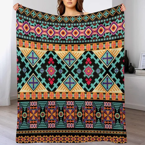 Miniatura 7 de Manta azteca tribal del suroeste, manta de franela súper suave para cama y sofá (franela de 10.32 oz/m²), 50 x 70 pulgadas