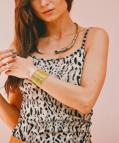 Miniatura 5 de BOMAIL Pulseras doradas para mujer, brazalete de brazo superior para brazo, pulsera ancha abierta de oro, pulsera de joyería