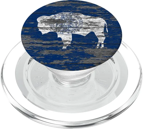 Miniatura 7 de Wyoming Bandera de madera climatizada – PopSockets agarre y soporte para teléfonos y tabletas