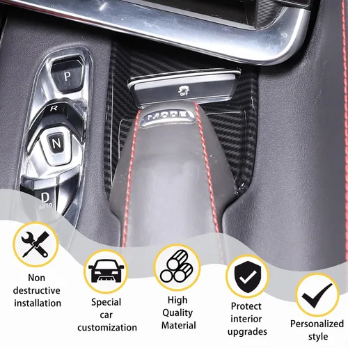 Miniatura 4 de CHEAYAR Cubierta de panel de palanca de cambios compatible con Chevrolet Corvette C8 2020-2023, interruptor antideslizante ESP de automóvil, sensor