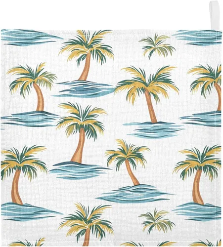 Miniatura 22 de Toallas de algodón para bebé, toallas de baño unisex para recién nacidos, toallitas naturales para piel delicada, 11.8 x 11.8 pulgadas, paquete de 5