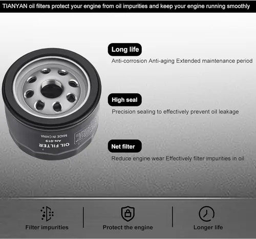 Miniatura 4 de TIANYAN 12 050 01-S Filtro de aceite de repuesto para motor de cortacésped Kohler KH-12-050-01-S KH-12-050-08, YTH20K46 AM125424 Cub Cadet, Troy