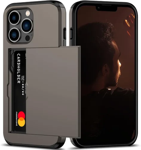 Miniatura 45 de Nvollnoe Funda para iPhone 13 con Portarjetas [Almacena 5 Tarjetas] Funda Cartera de Doble Capa Resistente de Servicio Pesado a Prueba de Golpes