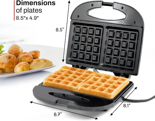 Miniatura 10 de Elite Gourmet Maxi-Matic - Máquina eléctrica antiadherente para hacer gofres belga, desayuno, sándwiches, compacta y portátil, 2 rebanadas