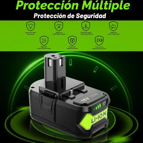 Miniatura 3 de Paquete de 2 baterías P108 de 18 V compatibles con Ryobi 18V ONE+ batería de repuesto P102 P103 P104 P105 P107 P109 P122 PBP002 PBP003 PBP004 PBP005