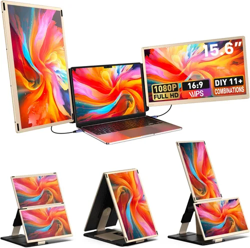Miniatura 8 de Extensión de Pantalla Cuádruple para Laptop, Monitor Triple FHD de 15.6" 1080P, Combinado en una Pantalla de 30" (Paisaje/Retrato), Solo 1 Cable