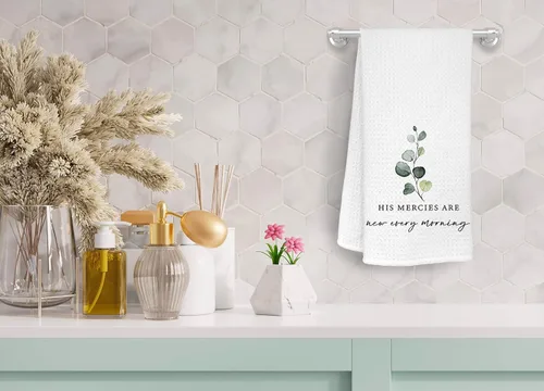 Miniatura 4 de ZJSYXXU Juego de 2 paños de cocina con versículo bíblico cristiano con versículos bíblicos para mujeres, toallas de mano para cocina y baño