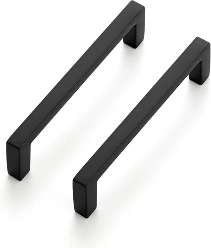 Miniatura 13 de Ravinte Paquete de 10 tiradores de gabinete negro mate, manijas de cocina delgadas de 2-1/2 pulgadas (2.520 in), tiradores cuadrados de cajones