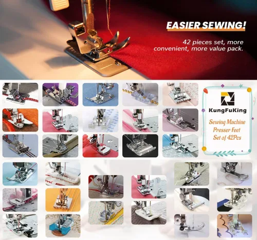 Miniatura 13 de Juego de 42 prensatelas para máquina de coser, para hermano, babylock, cantante, Janome, Elna, Toyota, New Home, Simplicity, Necchi, Kenmore