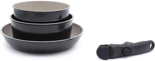 Miniatura 8 de LAGUIOLE, Juego de cocina extraíble de 5 piezas, revestimiento antiadherente, compatible con todas las encimeras, inducción, aluminio, revestimiento
