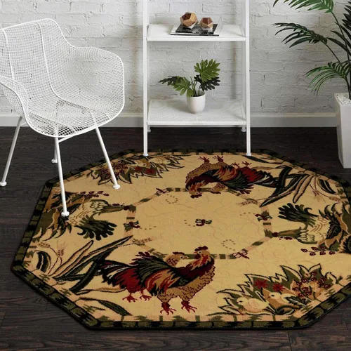 Miniatura 36 de Unique Loom Barnyard Collection - Alfombra de área de granja (2 pies x 3 pies 1 pulgada, rectangular, crema/negro)
