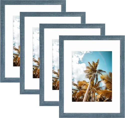 Miniatura 100 de Frametory, Marco de fotos de 11 x 14 pulgadas con paspartú para fotos de 8 x 10 pulgadas, moldeado ancho de vidrio de alta definición, accesorios
