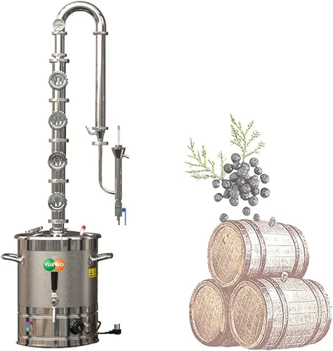 Miniatura 12 de YUEWO Kit de Destilación de Vino de Acero Inoxidable de 5.8 Galones/22 Litros, Destilador de Agua, Kit de Elaboración Casera para Bricolaje