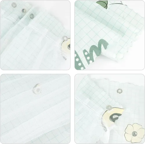 Miniatura 7 de Cortinas de gasa bonitas genéricas para litera con dosel de cama con encaje, 2 paneles, aguacate