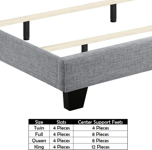 Miniatura 6 de Rosevera Grayson - Cama de cabecera ajustable con poliéster fino y acolchado de botones para dormitorio, matrimonial, color ceniza Gris