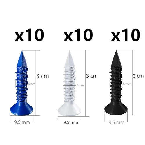 Miniatura 3 de Wensilon (105 PIEZAS) Kit de Anclajes de Tornillo para Hormigón de 3/16" Cabeza Plana Azul/Negro/Blanco para Anclaje a Mampostería, Bloque