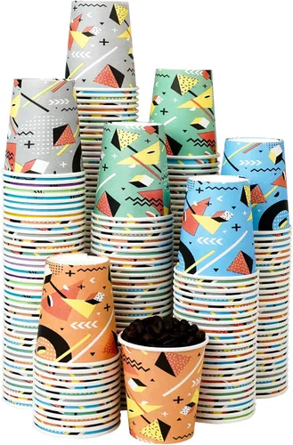 Miniatura 8 de Paquete de 500 vasos de papel desechables de 5 onzas, coloridos vasos pequeños para enjuague bucal, para fiestas, pícnics, barbacoas, viajes