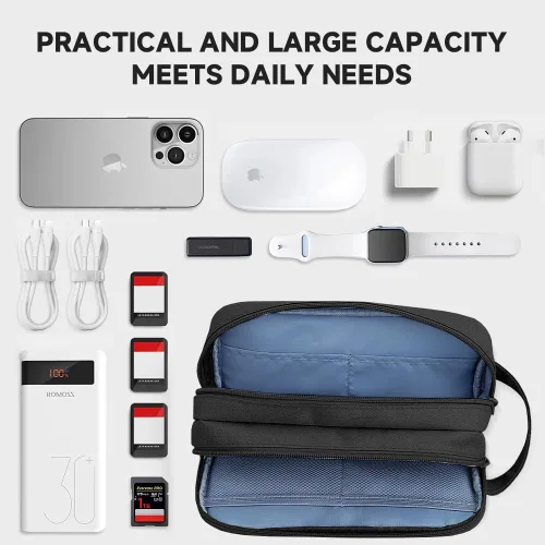 Miniatura 4 de Teskyer Cable Organizer Bag, Travel Electronics Accessories Organiser, Protable Tech Pouch for Phone Chargers, Cables, Flash Drive, Power Bank, Hard