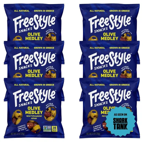 Miniatura 9 de Freestyle Snacks Paquetes de Aperitivos de Aceitunas – Porción Individual – Aceitunas Verdes Frescas Deshuesadas, Tamaño Jumbo, Cultivadas