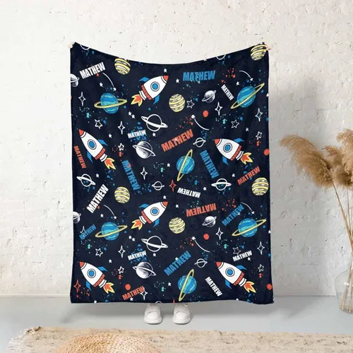 Miniatura 24 de Manta personalizada de sirena para niñas, manta de envoltura personalizada con nombre, manta de forro polar suave para niños recién nacidos, manta