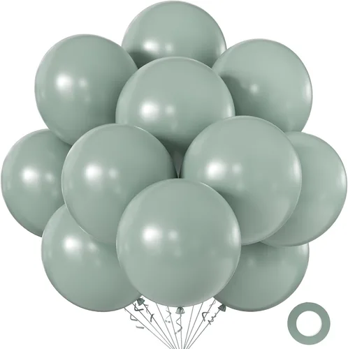 Miniatura 26 de KALOR Globos color morado ceniza de 18 pulgadas, 10 globos de látex mate, globos redondos grandes para bodas, baby shower, fiestas de cumpleaños
