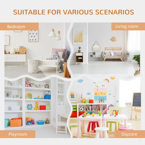 Miniatura 6 de HOMCOM Estantería infantil de 6 compartimentos con rincón de lectura y cojín, organizador de almacenamiento multiusos para dormitorio, sala de Gris