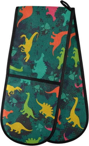 Miniatura 12 de ZZXXB Spring Bird - Guantes de cocina dobles con diseño floral de mariposa, resistentes al calor, antideslizantes, extra largos de 7 x 35 pulgadas