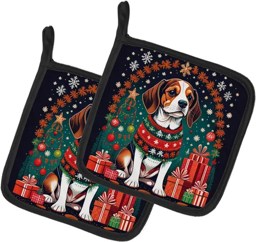 Miniatura 23 de Caroline's Treasures Fawn Pug - Par de soportes para ollas de Navidad, resistentes al calor, juego de ollas para horno, almohadillas calientes