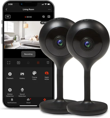 Geeni - 2 cámaras inteligentes de seguridad/vigilancia LOOK para interiores, 1080p HD, con conversación de 2 vías y detección de movimiento,