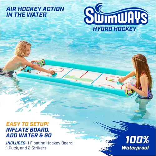 Miniatura 2 de SwimWays Hydro Hockey - Juego de mesa de hockey acuático inflable flotante, juguete de piscina para niños de 5+ años Hockey inflable