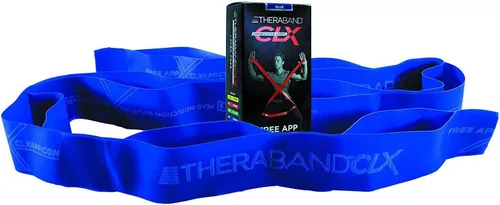THERABAND CLX Resistance Band with Loops, 5-Foot Band Nivel 4 / Extra pesado - Azul