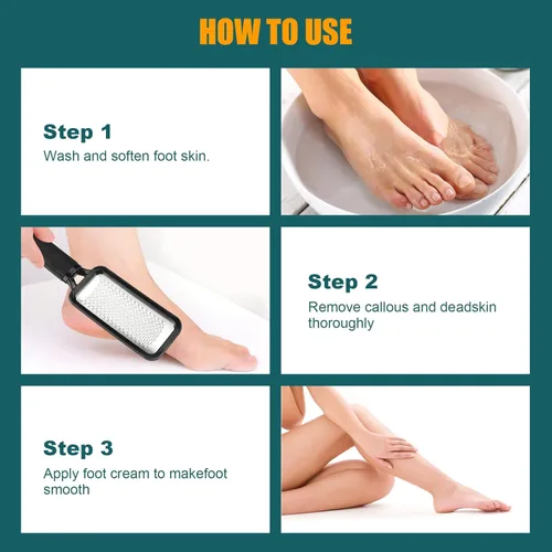Miniatura 4 de Limas de pies para pedicura, removedor de callos de acero inoxidable para pies, raspador profesional para pies para callos de piel dura para tarifa