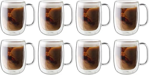 Miniatura 11 de ZWILLING Sorrento Plus 4 piezas de taza de café de vidrio de doble pared, aislada, 12 oz/355 ml, transparente
