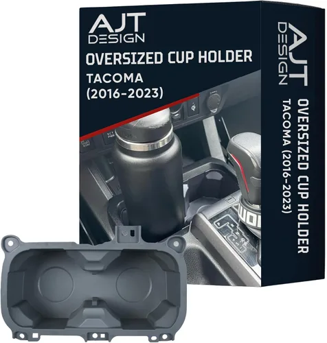 Miniatura 7 de AJT DESIGN Portavasos de gran tamaño con bandeja compatible con Toyota Tacoma 2016-2023 Se adapta a botellas de 3.65 pulgadas Organizador
