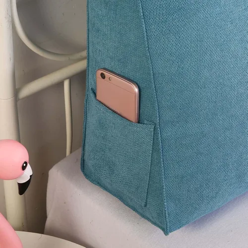 Miniatura 5 de Almohada de cuña para pared de cama, cabecera de almohada de respaldo de cama, almohada de lectura triangular grande, con funda extraíble