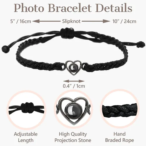 Miniatura 15 de Pulseras personalizadas con fotos, pulsera con imagen en el interior, pulseras para parejas, foto personalizada, regalos de cumpleaños
