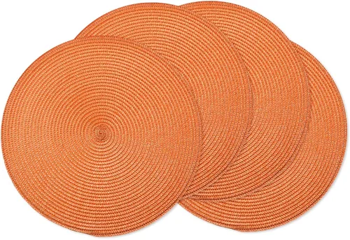 Miniatura 33 de AHHFSMEI Juego de 6 manteles individuales redondos trenzados de 15 pulgadas para mesas de comedor, tejido natural, resistentes al calor, color azul