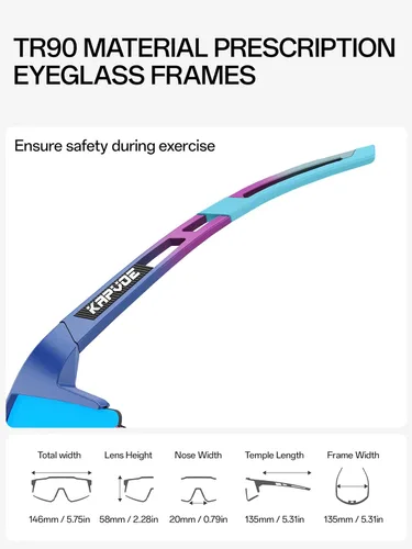 Miniatura 6 de KAPVOE Gafas polarizadas con 1 lente o 4 lentes de protección UV para mujeres y hombres, gafas de sol para ciclismo, marco TR90, para deportes