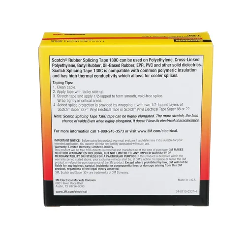 Miniatura 16 de 3M Scotch Linerless - Cinta de empalme eléctrica 130C para cables y alambres, 3,8 cm x 9,14 m, respaldo de hule, autofundente, resistencia UV