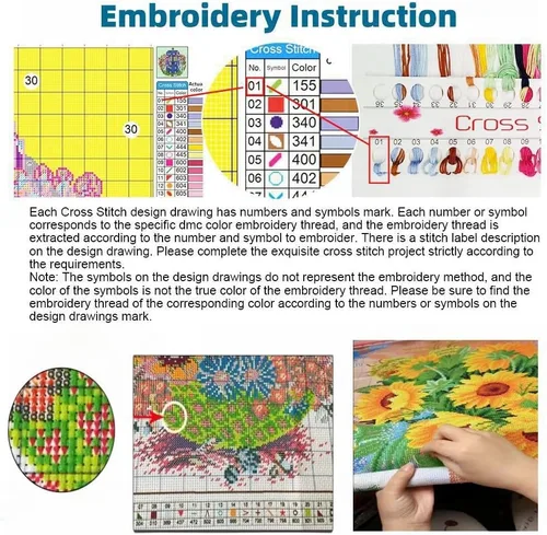 Miniatura 5 de Kits de punto de cruz estampados para manualidades, huevos de conejo de Pascua para principiantes, fácil de 11 quilates, bordado de punto de cruz
