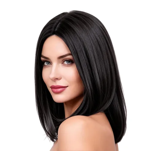 Rugelyss Pelucas estilo Bob de color negro natural para mujer, sin flequillo, peluca corta y lacia con parte media de 14 pulgadas, resistente al