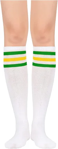 Miniatura 2 de Century Star - Calcetines altos hasta la rodilla para mujer con rayas finas y atléticas, calcetines altos para deportes al aire libre