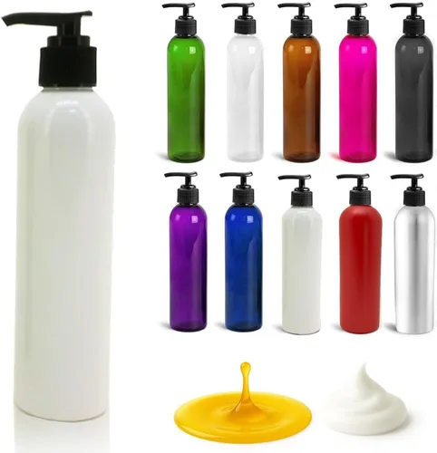 Miniatura 31 de Royal Massage Botella con bomba tipo bala de 8 onzas, aceite de masaje, loción, jabón, dispensador de champú, PET sin BPA con bomba de bloqueo Verde