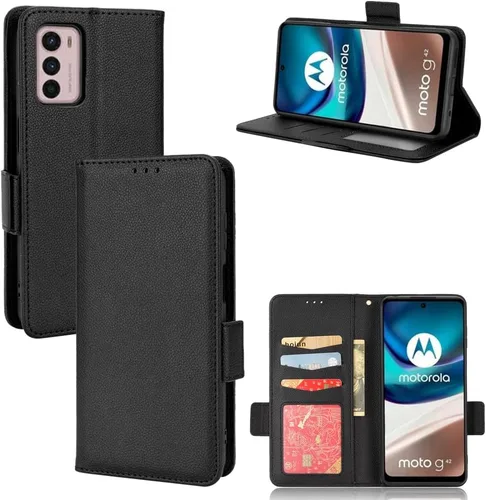 Miniatura 253 de Funda de piel sintética compatible con Motorola Moto E22 4G, funda de piel sintética compatible con Motorola Moto E22i 4G, color negro