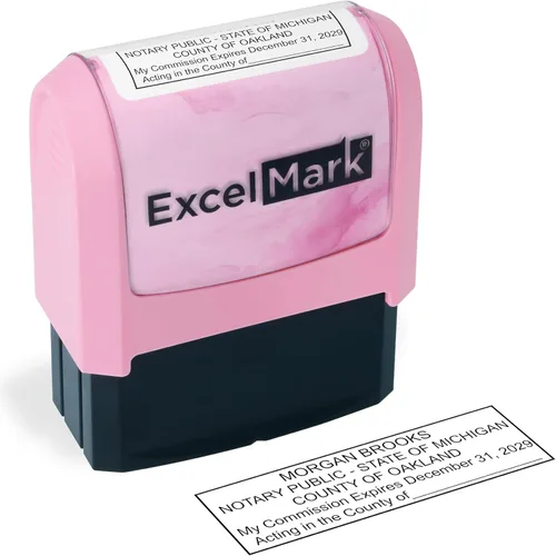 Miniatura 64 de ExcelMark Sello Notarial para los 50 Estados - Sello Oficial del Estado - Texas Negro